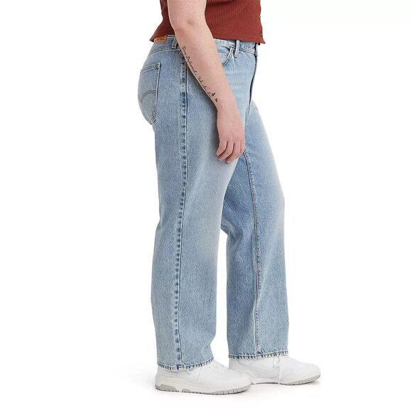 Levi's Trendy Plus Size Women's '94 Baggy Jeans Mid Rise Straight Wide Legs 22W - Picture 3 of 9